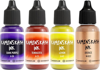 Alcohol Ink Set #6: Matched Color Combination of Alcohol Inks by Kamenskaya
