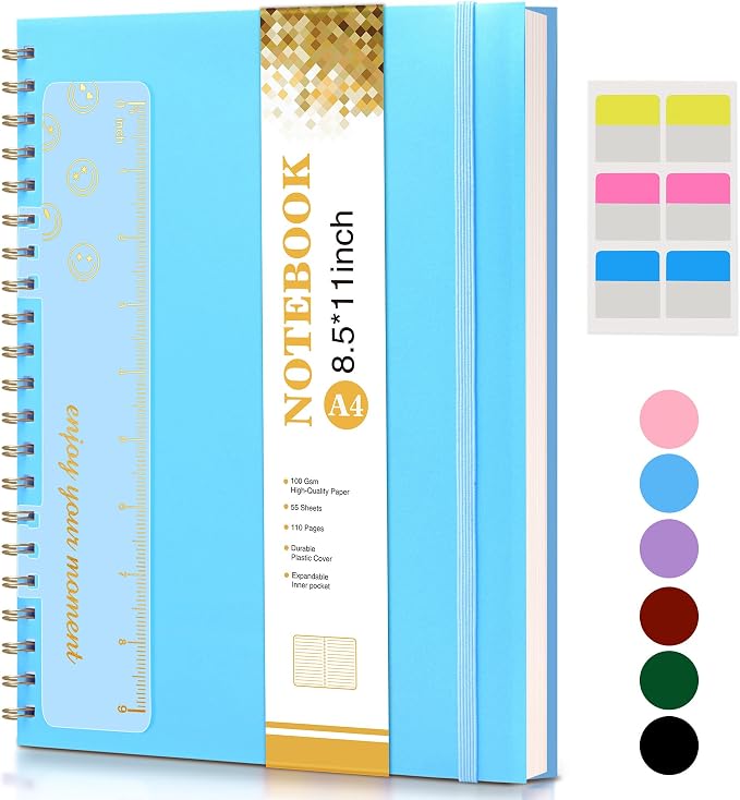 Spiral Notebook Journal 8.5” x 11”, Lined Notebooks by UEBZFOCS