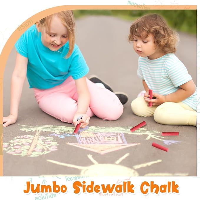40 Pcs Sidewalk Chalks for Kids Non Toxic Jumbo Chalk for Party Gift Outdoor - Image 6