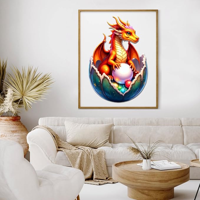 Wooden Jigsaw Puzzles for Adults and Kids, Dragon Hatchling 200 Piece Unique - Image 5