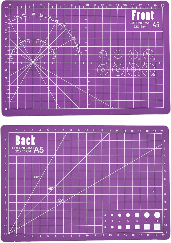 A5 Self-Healing Cutting Pads, Small Cutting Mat, Professional Double Sided by Wonafa