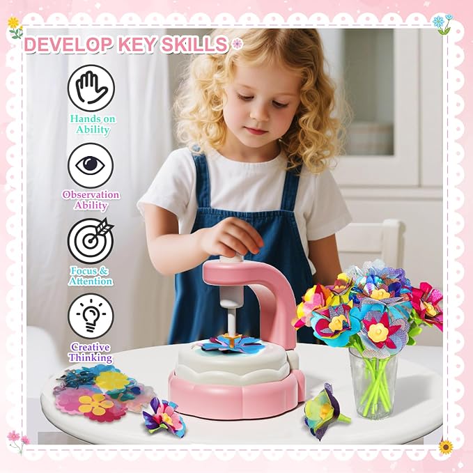 Xuoent Fabric Flower Bouquets Toys, Kids Craft Kits Ages 4-12, DIY Flower - Image 2