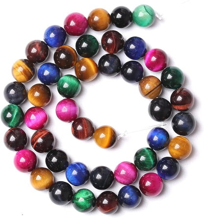 60pcs 6mm AAA Natural Colorful Tiger Eye Stone Beads Gemstone Round Spacer by NaturalStoneBeads