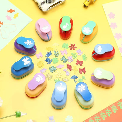 Harloon 10 Pcs Craft Hole Punch Shapes 1 Inch Paper Punch Hole Mix Shapes - Image 5
