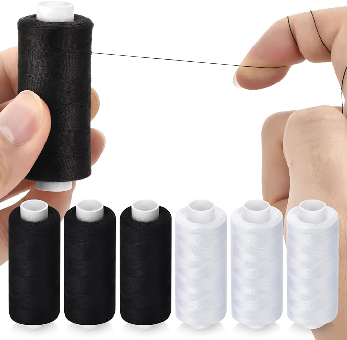 6 Pcs Sewing Thread Kit, 400 Yards Each Spool 402 Polyester Thread - Image 4
