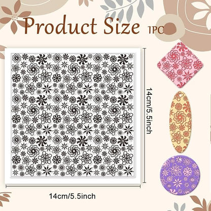 CHGCRAFT Plum Blossoms Polymer Clay Texture Sheets Art Rotation Flowers - Image 2