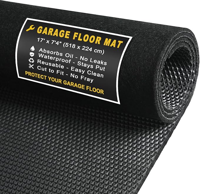 Heavy-Duty Garage Floor Mat 17' x 7'4" by Golener