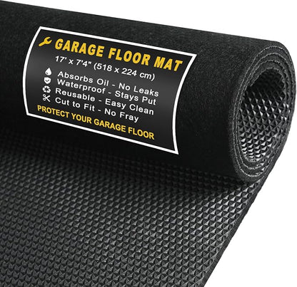 Heavy-Duty Garage Floor Mat 17' x 7'4" by Golener
