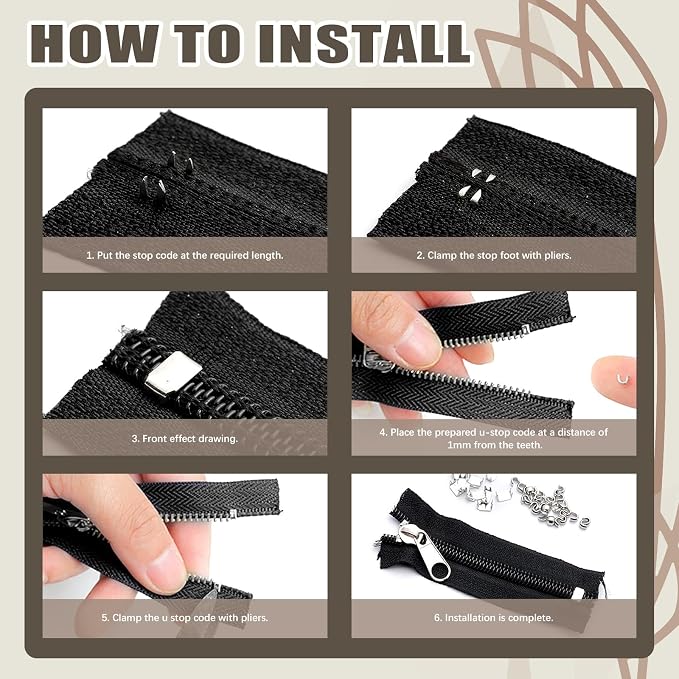 250Pcs Zipper Replacement Zipper Repair Fix Kit Zipper Slider Set - Image 5