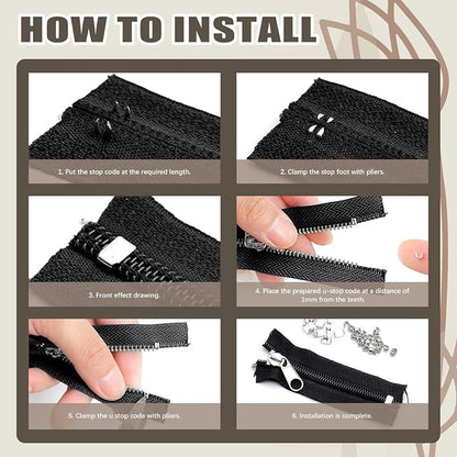 250Pcs Zipper Replacement Zipper Repair Fix Kit Zipper Slider Set - Image 5