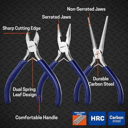 3 PCS Mini Pliers Set, Jewelry Pliers Kit - Image 3