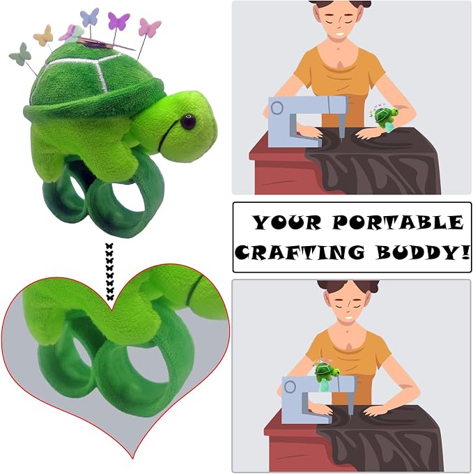 Cute Turtle Wrist Pin Cushion for Sewing - Image 3