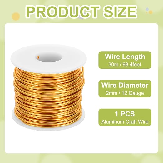 MECCANIXITY 12 Gauge Anodized Aluminum Craft Wire Bendable Bonsai Training Wire - Image 2
