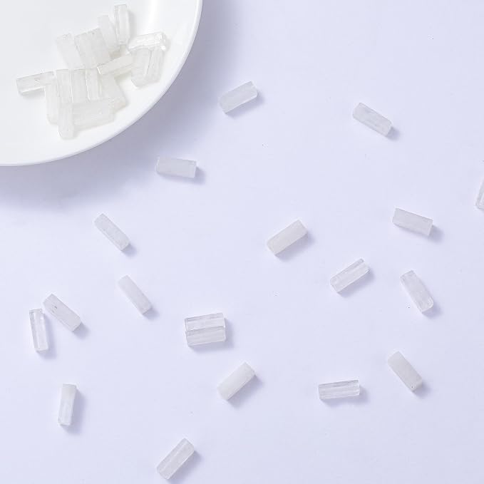 Natural White Crystal Rectangle Tube Beads 4x13mm 38cm/str Loose Semi Gemstone - Image 4