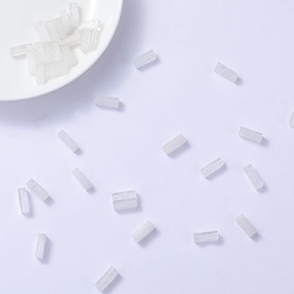Natural White Crystal Rectangle Tube Beads 4x13mm 38cm/str Loose Semi Gemstone - Image 4