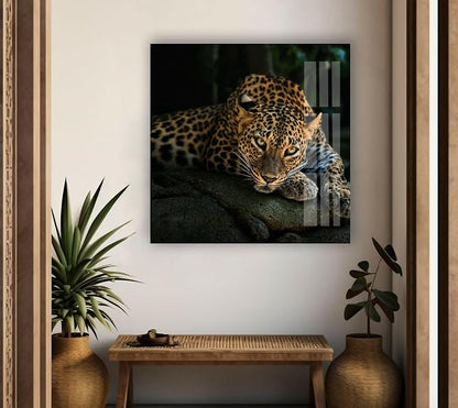 My Photostation.com 43Wx27H'' Fierce Leopard Glass Wall ArtTempered Glass - Image 2