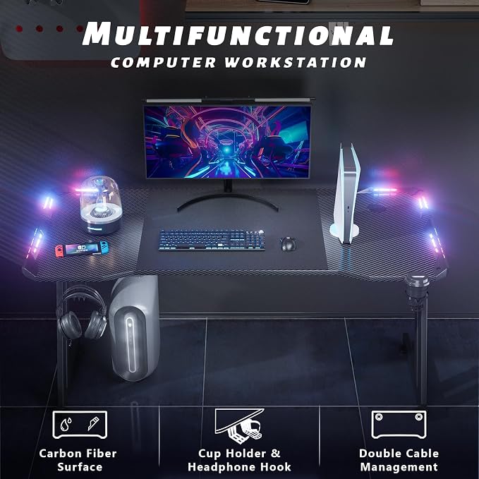 HLDIRECT 55 Inch Gaming Desk - Image 5