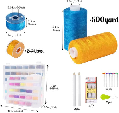 ilauke 60 Colors Sewing Thread, 400 Yards Per Yards Threads, Sewing Thread Kit - Image 2