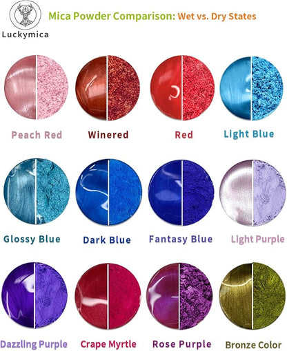 Mica Powder, 24 Colors Pearlescent Pigment Powder - Image 2