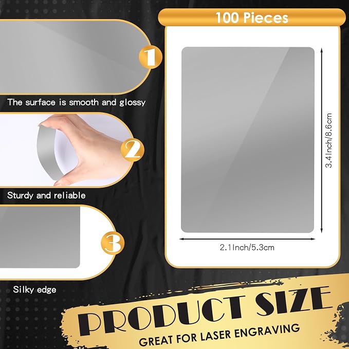 weparmeety 100 Pcs Sliver Metal Engraving Blanks Colorful Aluminum Sheet Laser - Image 2