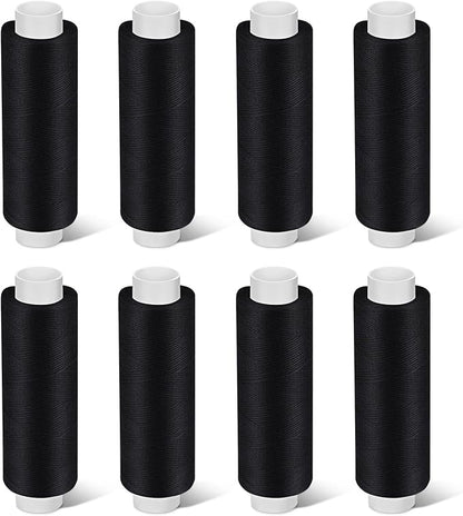 Bupete 8 Rolls Black Thread for Sewing, 200 Yards Each Roll Sewing Thread by Bupete