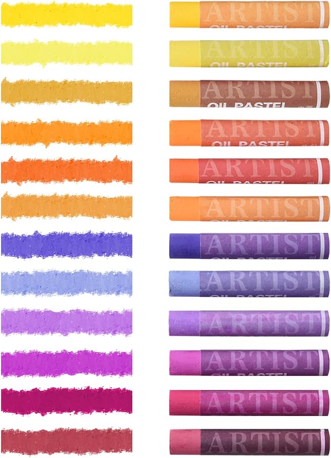 qianshan Soft Oil Pastels Set of 12 Colors, Non Toxic, Soft Texture Vibrant and by Bestartsuppliesforyou