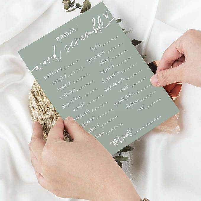 Bridal Shower Games Cards, Bridal Word Scramble, 25 Game Cards - Image 4