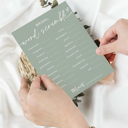 Bridal Shower Games Cards, Bridal Word Scramble, 25 Game Cards - Image 4