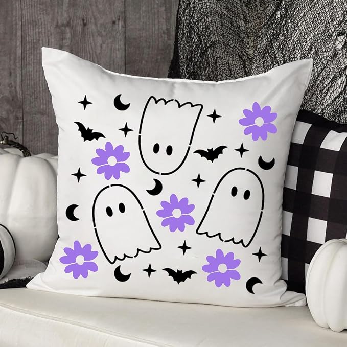 Halloween Stencils for Door Mats Welcome Skeleton Doormat Stencils Boo Spooky - Image 8