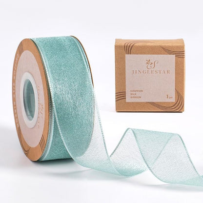 1 Inch Wide Sheer Chiffon Ribbon by JINGLESTAR