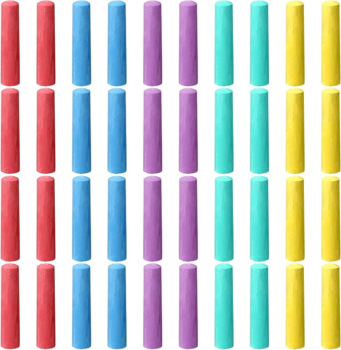40 Pcs Sidewalk Chalks for Kids Non Toxic Jumbo Chalk for Party Gift Outdoor by Unknown