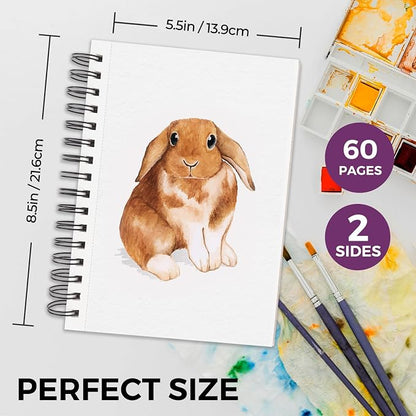 Funto Watercolor Pad 5.5x8.5, 30 Sheets, 140lb/300gsm, Double-Sided Cold Press - Image 2