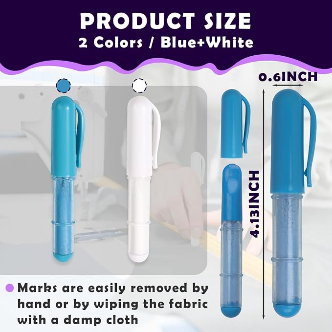 2PCS Sewing Chalk for Fabric, Wipeable and Washable Fabric Chalk for Sewing - Image 3