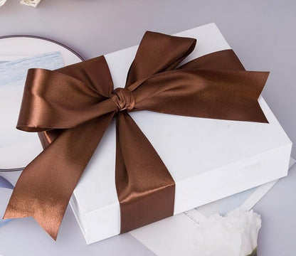 2 Inch Brown Solid Satin Ribbon, 50 Yards Craft Fabric Ribbon - Image 4