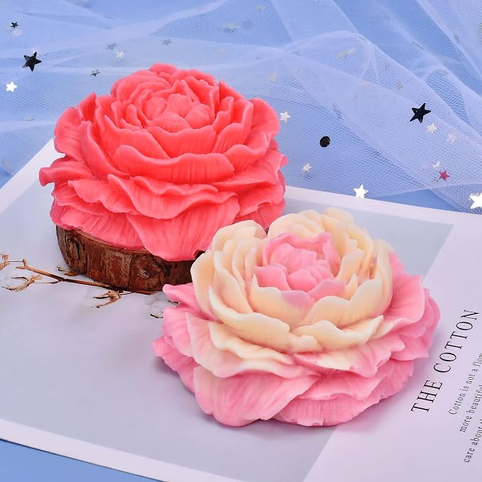 2 Pack Peony Flower Soap & Candle Mold - Image 2