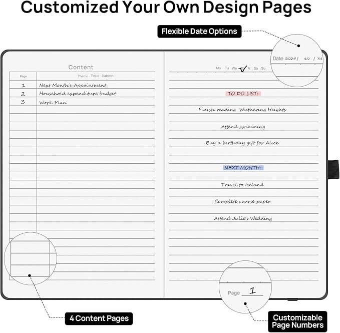 Lined Journal Notebooks for Work, A5 Size 100 GSM Thick Paper, Classic Ruled - Image 3