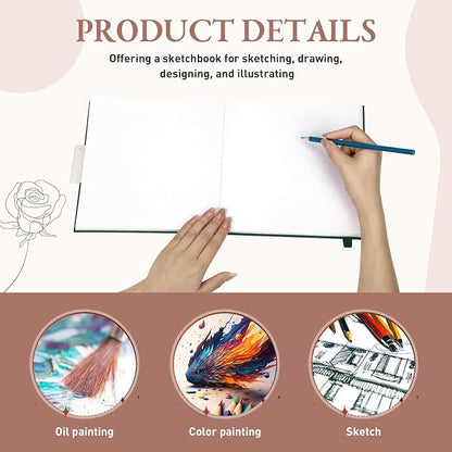Moinchore Back to School Gifts Square Sketchbook 8 x 8 Inch Hardcover Art - Image 3