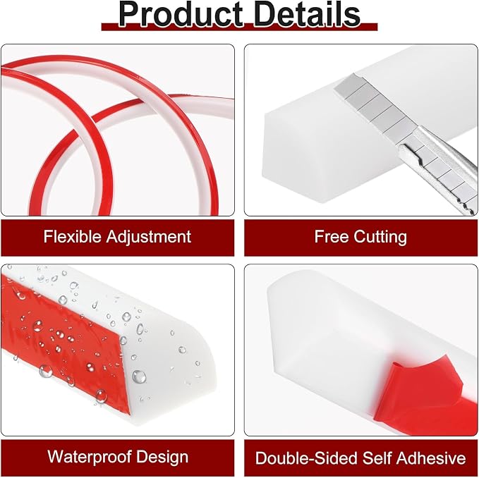 uxcell 197 Inch Flexible Quarter Round Molding Silicone Peel and Stick Trim - Image 3