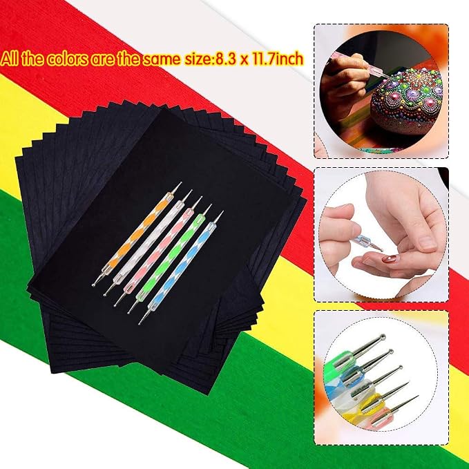 100 Sheets Carbon Transfer Paper, Tracing Paper Carbon Graphite Copy Paper - Image 3