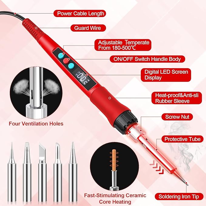 Soldering Iron Kit, 100W LED Digital Solder Gun kits - Image 2
