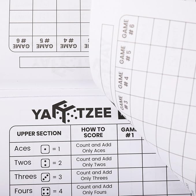 PlayDice Score Pads for Yahtzee: 120 Easy Tear Off, Large Print Score Sheets - Image 4