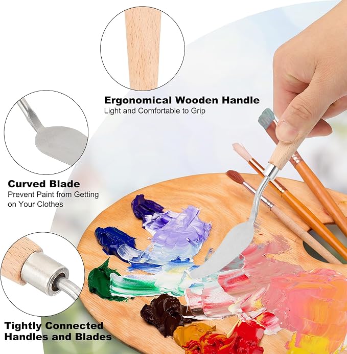 PATIKIL Art Spatula, No.7 15mm Stainless Steel Flexible Palette Knife Painting - Image 3