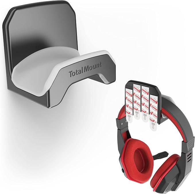 TotalMount Gaming Headset Hangers – Include Removable Adhesive Strips by TotalMount