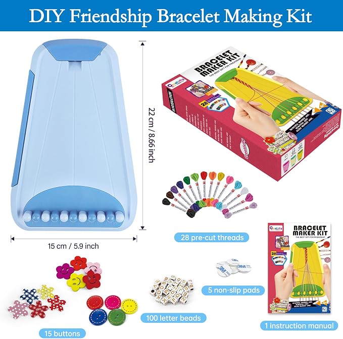 Friendship Bracelet Making Kit for Girls, Arts and Crafts Bracelets String - Image 4