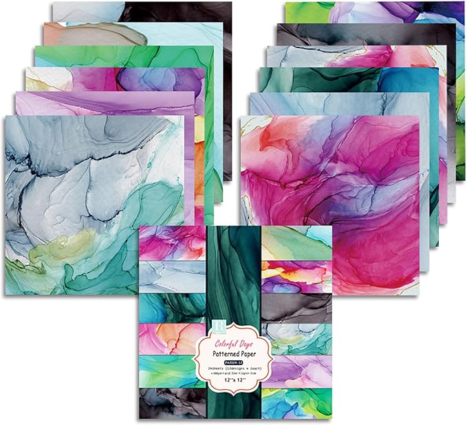 YASMEN Scrapbook Paper Pad 12x12, Marble Patterned Cardstock Paper Pads by YASMEN