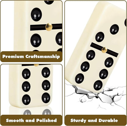 Double 6 Dominos Set for Adults, Durable 28 Tiles Dominos - Image 3