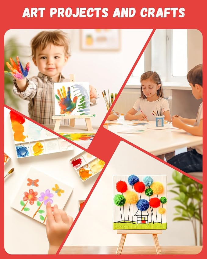 Simetufy 12 x 12 inch 5 Pack Painting Canvas Boards- Gesso Primed Acid-Free - Image 7