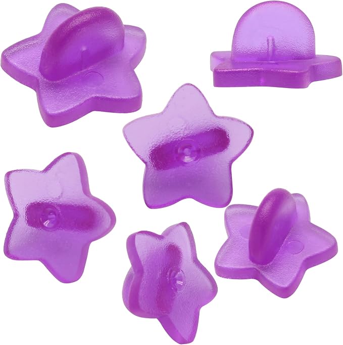 100 Pack Star Shape Rubber Pin Backs, Lapel Pin Backing Locking Pin Keepers by Coufce