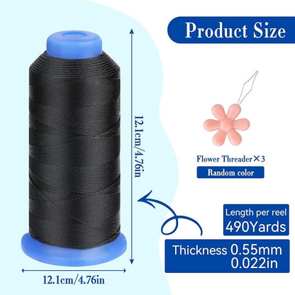 0.55mm Beading Threads, 490 Yards Round Waxed Threads Bracelet Beading Cords - Image 2