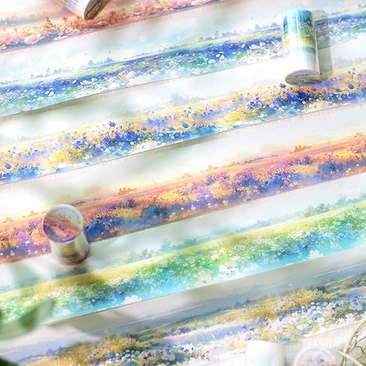 6Rolls Colorful Natural Scenery Washi Tape Set Scrapbook Supplies Spring Floral by Myhiju